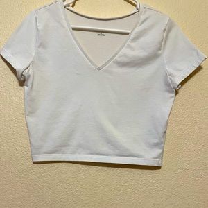 Wild Fable. White Crop Shirt Size X Large